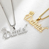 Zircon Name Necklace Personalized Stainless Steel Pendant
