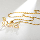 Zircon Name Necklace Personalized Stainless Steel Pendant