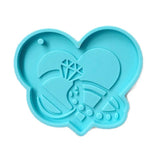 3 Pcs Heart Keychain Resin Mold Necklace Pendant Silicone Mould DIY Crafts