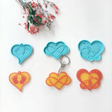 3 Pcs Heart Keychain Resin Mold Necklace Pendant Silicone Mould DIY Crafts