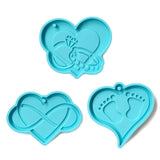 3 Pcs Heart Keychain Resin Mold Necklace Pendant Silicone Mould DIY Crafts