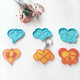 3 Pcs Heart Keychain Resin Mold Necklace Pendant Silicone Mould DIY Crafts