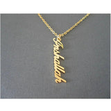 Personalized Vertical Name Necklace Silver Choker
