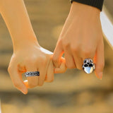 Vintage Punk Skeleton Skull Rings Set Hollow Antique Jewelry