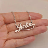 Personalized Heart Name Necklace With Ribbon