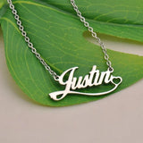 Personalized Heart Name Necklace With Ribbon