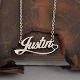 Personalized Heart Name Necklace With Ribbon