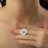 Custom Name Photo Necklace Stainless Steel Coin Pendant
