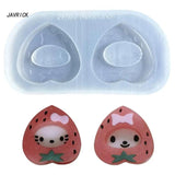 Quicksand Resin Shaker Strawberry Silicone Mold for DIY Crafts Keychain Decor