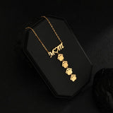 Custom Dog Paw Pendant Necklace for Mom, Personalized Stainless Steel Jewelry