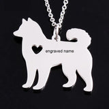 Personalized Dog Necklace Engraved Name Poodle Husky Yorkie Doberman Pug