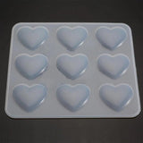 9 Cavity Silicone Mold Heart DIY Mirror Crystal Epoxy Resin Mold