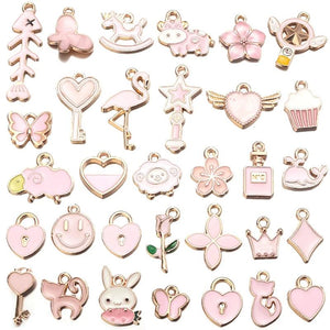 30pcs Mixed Cartoon Enamel Charms for DIY Jewelry Making