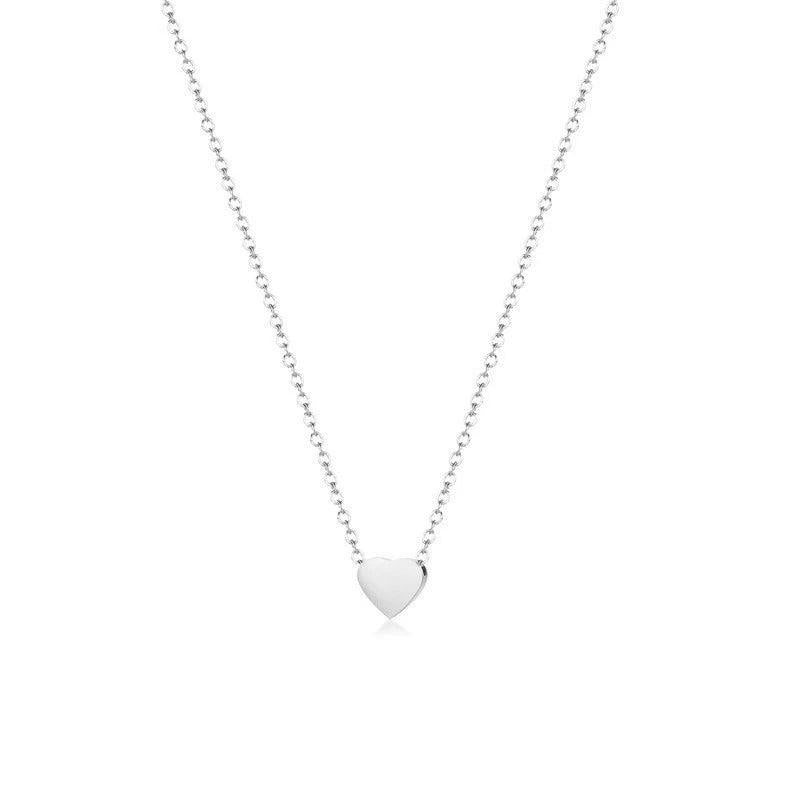 Engrave Heart-shaped Stainless Steel Pendant Necklace