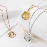 Personalized Tree of Life Crystal Necklace Pendant