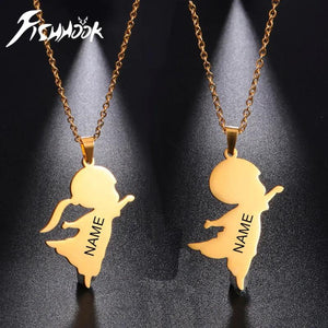 Fishhook Boy Girl Necklace Personalized Name Chain Gift