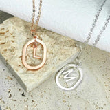 26 Letters Initials Necklace Stainless Steel Personalised Women Men Silver