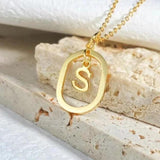 26 Letters Initials Necklace Stainless Steel Personalised Women Men Silver