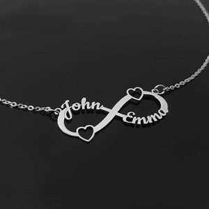 Personalized Stainless Steel Name Couple Necklace Infinity Pendant Jewelry
