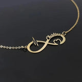 Personalized Stainless Steel Name Couple Necklace Infinity Pendant Jewelry