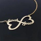 Personalized Stainless Steel Name Couple Necklace Infinity Pendant Jewelry