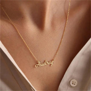 Custom Name Stainless Steel Choker - Personalized Name Pendant Necklace for Mama