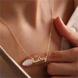 Custom Name Stainless Steel Choker - Personalized Name Pendant Necklace for Mama