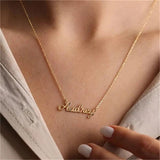 Custom Name Stainless Steel Choker - Personalized Name Pendant Necklace for Mama