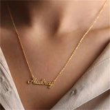 Custom Name Stainless Steel Choker - Personalized Name Pendant Necklace for Mama