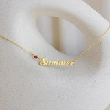 Birthstone Cross Necklace Stainless Steel Personalized Gift