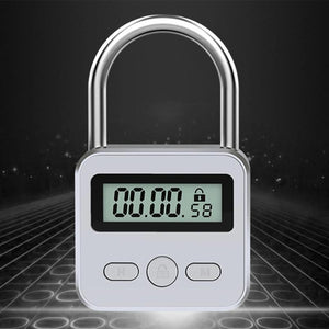 Metal Timer Lock LCD Display Electronic Time 99 Hours USB Rechargeable Padlock