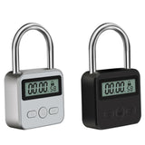 Metal Timer Lock LCD Display Electronic Time 99 Hours USB Rechargeable Padlock