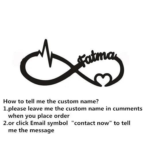 Personalized Infinity Name Necklace Stainless Steel Couple Nameplate Heart Jewel