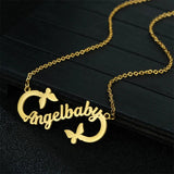 Personalized Infinity Name Necklace Stainless Steel Couple Nameplate Heart Jewel