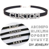 Rhinestone Letter Choker Collar Name Necklace for Women