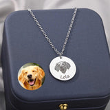 Stainless Steel Pet Dog Cat Photo Name Necklace Personalized Jewelry