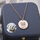 Stainless Steel Pet Dog Cat Photo Name Necklace Personalized Jewelry