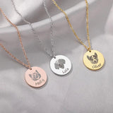 Stainless Steel Pet Dog Cat Photo Name Necklace Personalized Jewelry