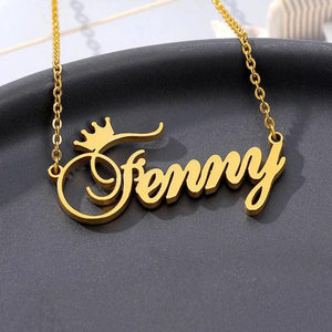 Crown Name Necklaces Stainless Steel Pendant