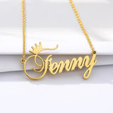 Crown Name Necklaces Stainless Steel Pendant