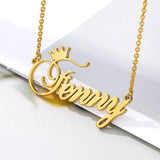 Crown Name Necklaces Stainless Steel Pendant