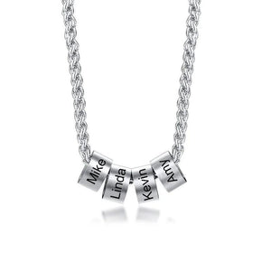 Personalized Name Beads Necklace for Men with Family Names Engraving