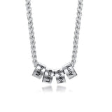 Personalized Name Beads Necklace for Men with Family Names Engraving