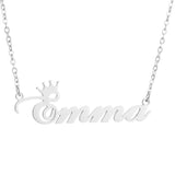 Emma Necklace Stainless Steel Crown Letter Pendant Adjustable Chain