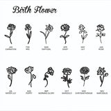 Flower Birthstone Necklace Cross Chain Stainless Steel Jewelry