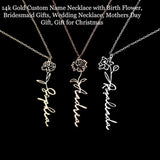 Flower Birthstone Necklace Cross Chain Stainless Steel Jewelry