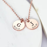 Personalized Name Date ID Pendant Necklace Stainless Steel