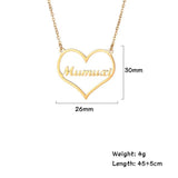 Cazador Heart Double Name Pendant Necklace for Women Stainless Steel Chain