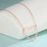 Cazador Heart Double Name Pendant Necklace for Women Stainless Steel Chain