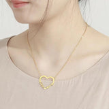 Cazador Heart Double Name Pendant Necklace for Women Stainless Steel Chain
